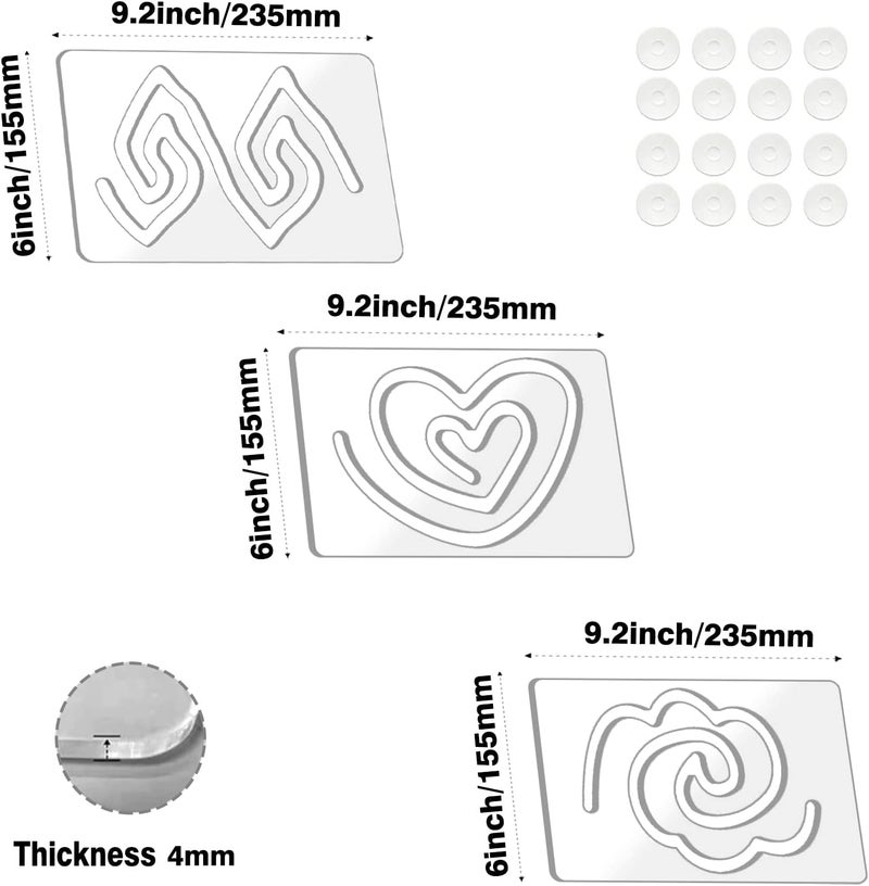 Kapyoo 3Pcs Freemotion Quilting Rulers and Templates Set Quilting Templates for Machine Quilting Quilting Supplies Quilting Patterns with Non-Slip Grips (Series A) - Image 5